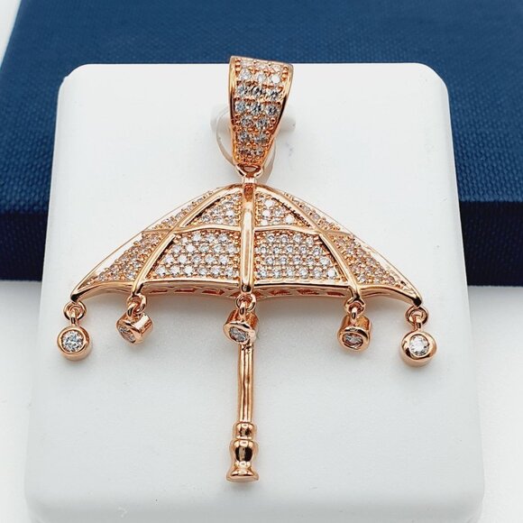 "14K Gold Plated Cubic Zircon Pendant, INUS1BR078 - Picture 1 of 10